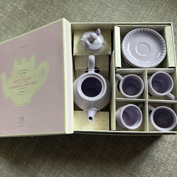 Pottery Barn Kids Ceramic Kitty Tea Set- never used - Picture 3 of 3
